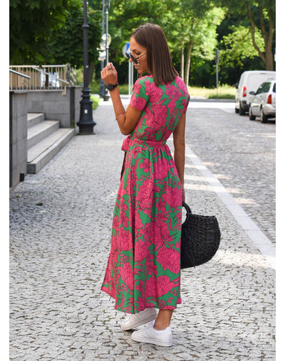 Alina - Vestido Midi Floral Envolvente