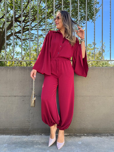 Conjunto de 2 piezas | pantalón estilo balloon y blusa de tirantes.