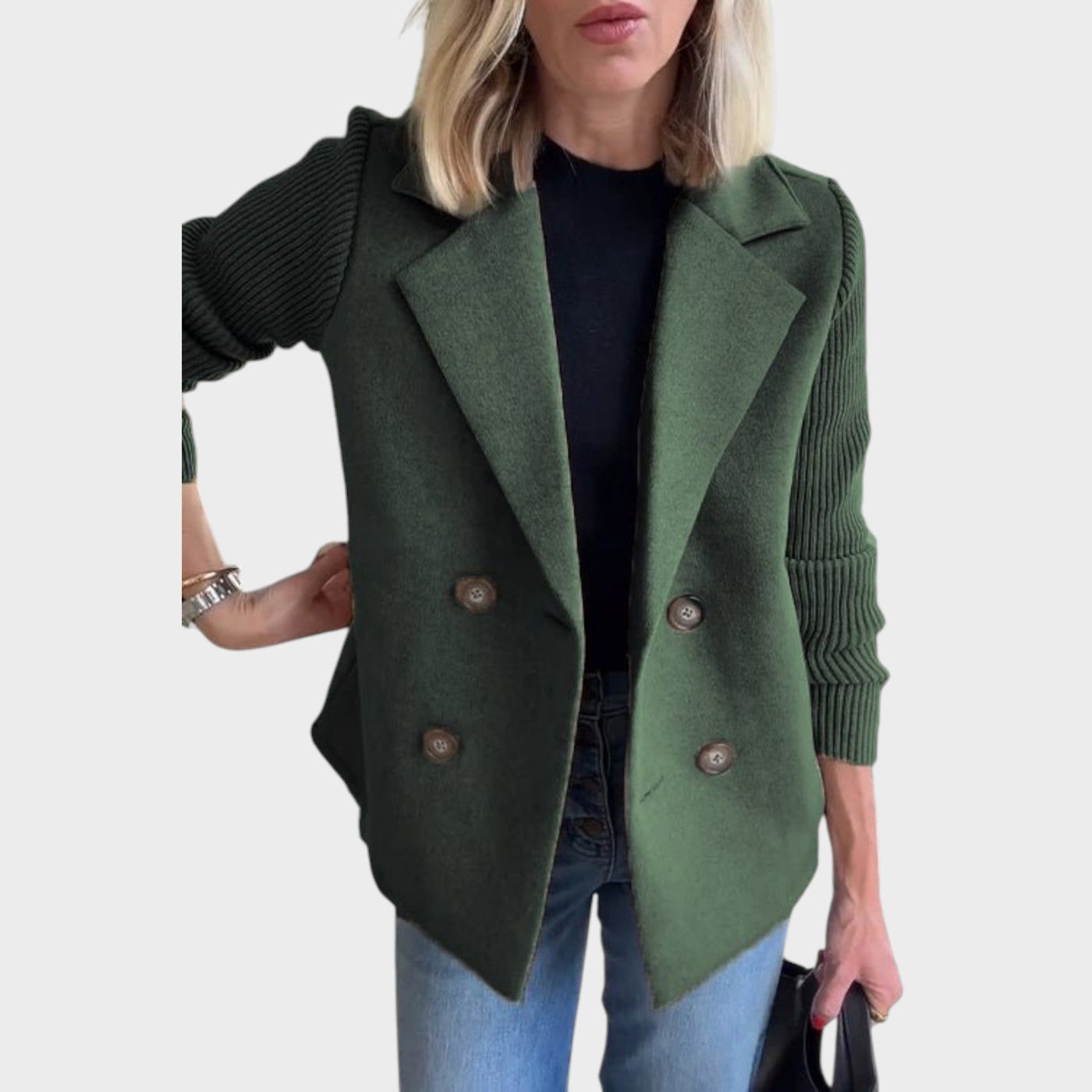 Amora - Elegante Chaqueta Con Mangas de Punto
