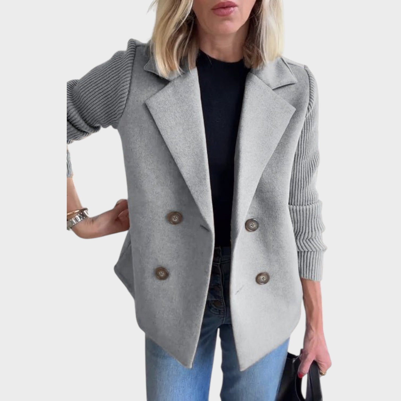 Amora - Elegante Chaqueta Con Mangas de Punto