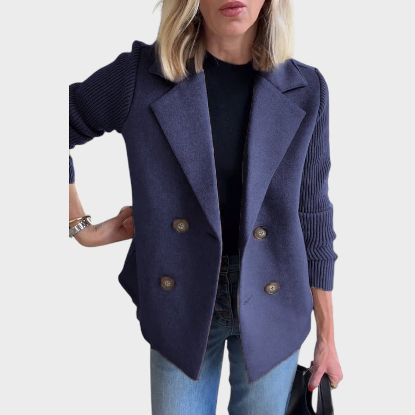 Amora - Elegante Chaqueta Con Mangas de Punto