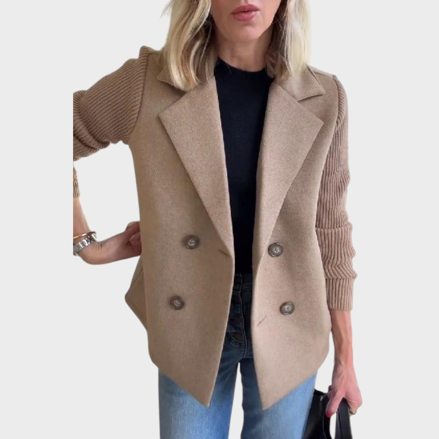 Amora - Elegante Chaqueta Con Mangas de Punto