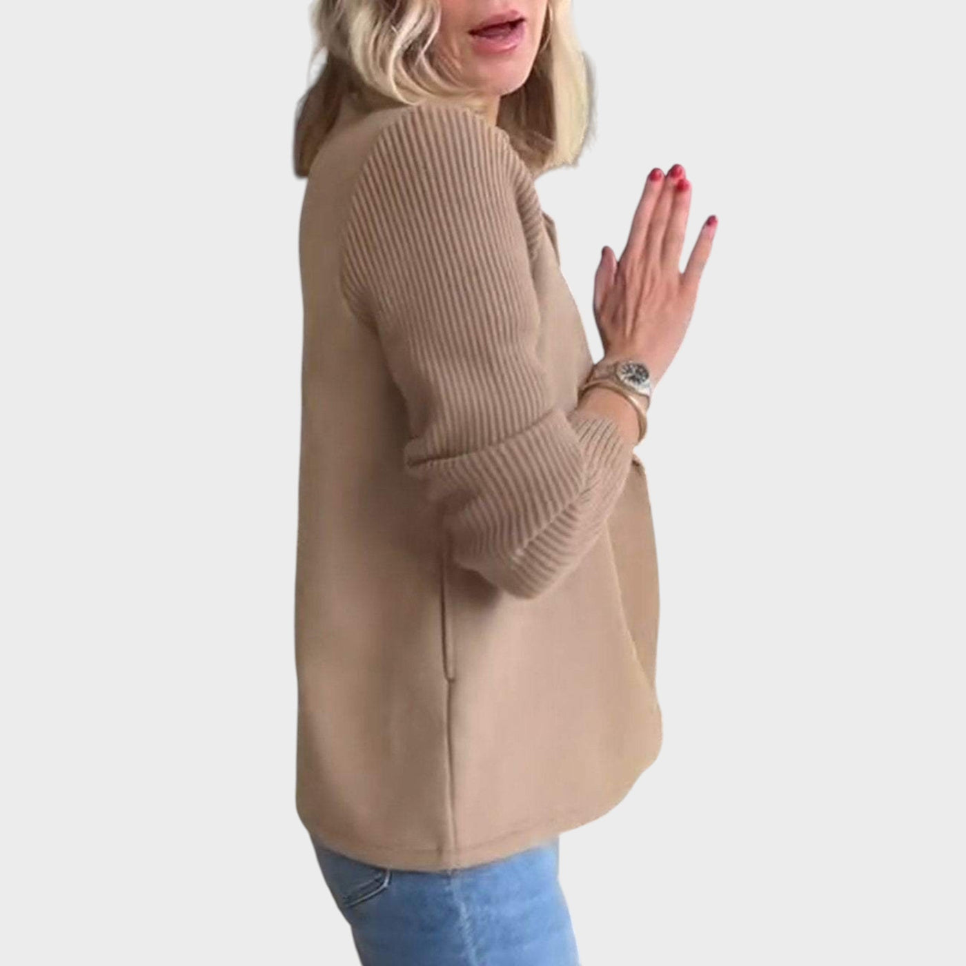 Amora - Elegante Chaqueta Con Mangas de Punto