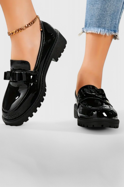 Zinnia - Mocasines con Detalle de Lazo y Tacón Bloque